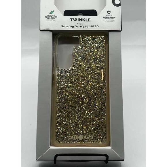 Case-Mate Twinkle Case for Samsung Galaxy S21 FE 5G Gold Glitter Shockproof Cove - Picture 2 of 3